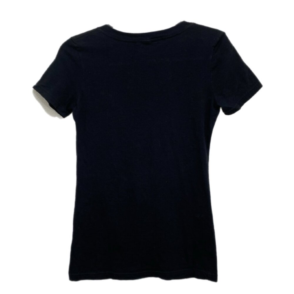 Disney Cinderella Princess Academie Black V-Neck Graphic Tee Shirt - Size M - Picture 3 of 5